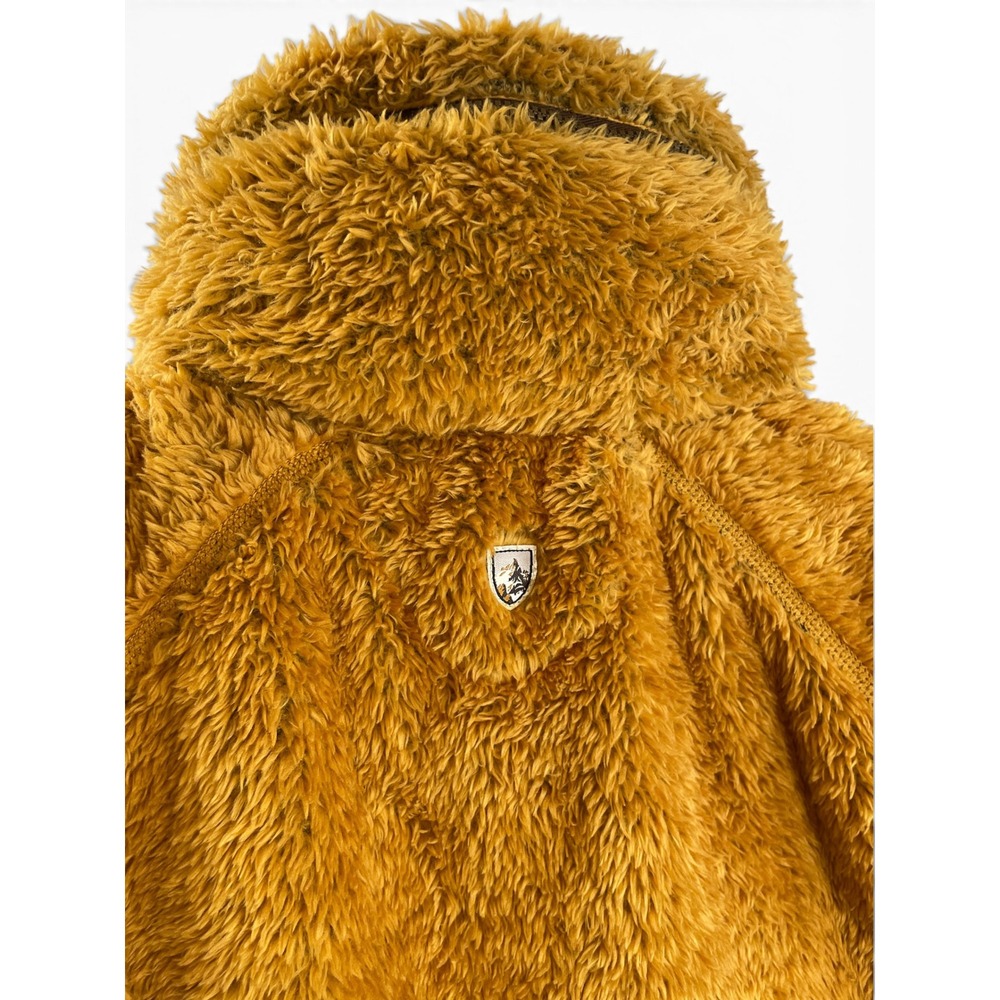 Kuhl Flight Vest M Gold Mustard High Pile Italian Fleece Sherpa Hooded Gilet - Picture 5 of 16